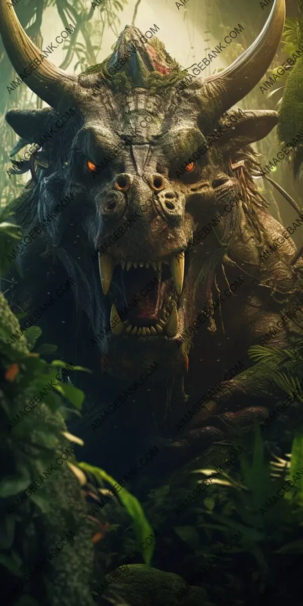 Intense Frontal Close-Up: Jungle Atmosphere