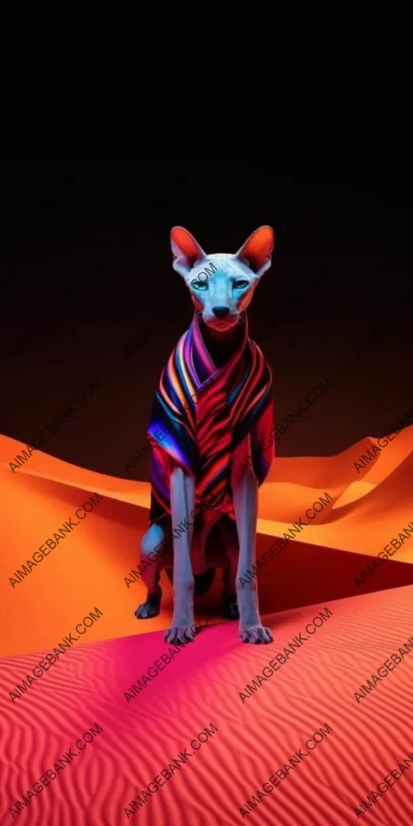 Vibrant Sphynx Cat: Orange, Red, Blue, Green, Pink, White