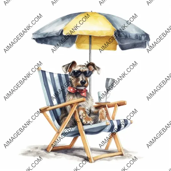 Beach Vibes: Dogs Wearing Glasses Under the Umbrella