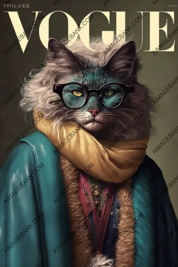 Stylish Cat in 80s Clothes