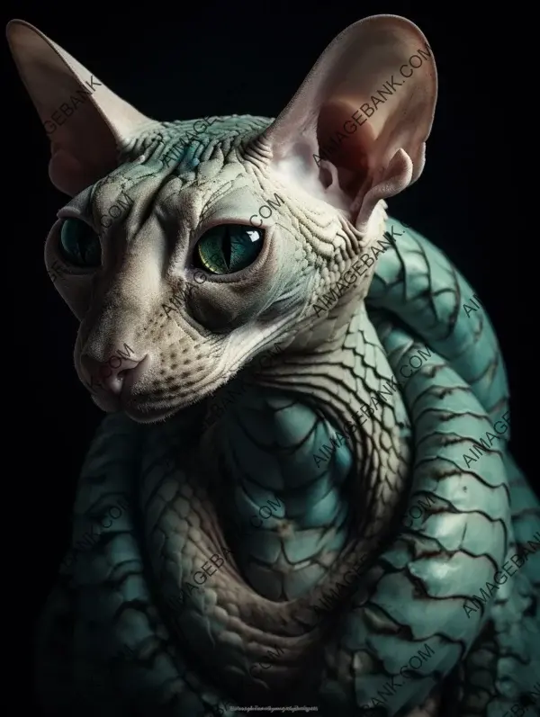 Fascinating Sphynx Cat in Artistic Rendering