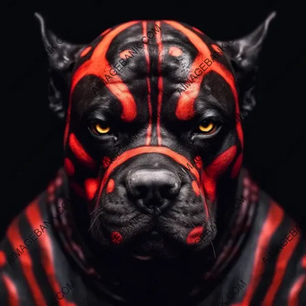 Red and Black Painted Pitbull Sith