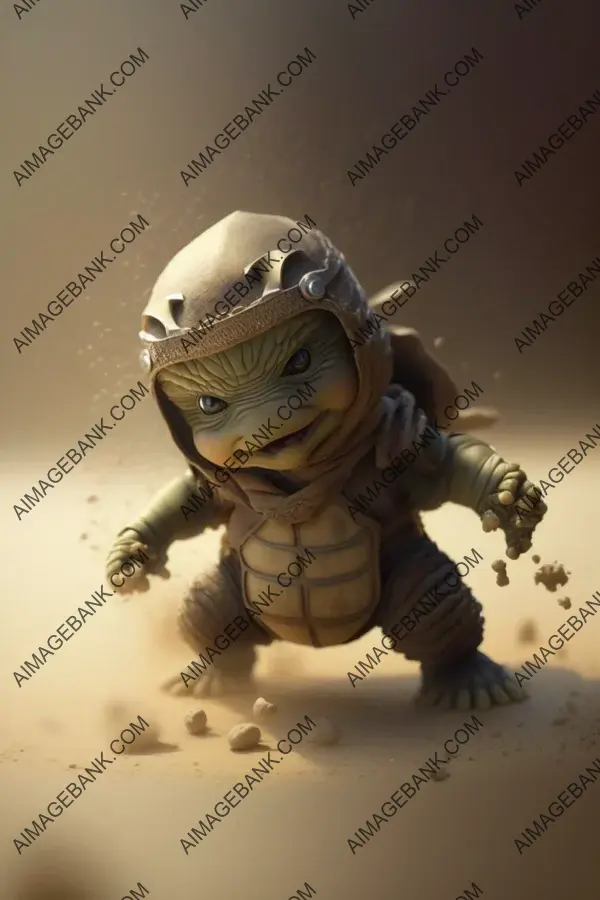 Epic Cinematic Scene: Ninja Turtle Baby with Full Body Action