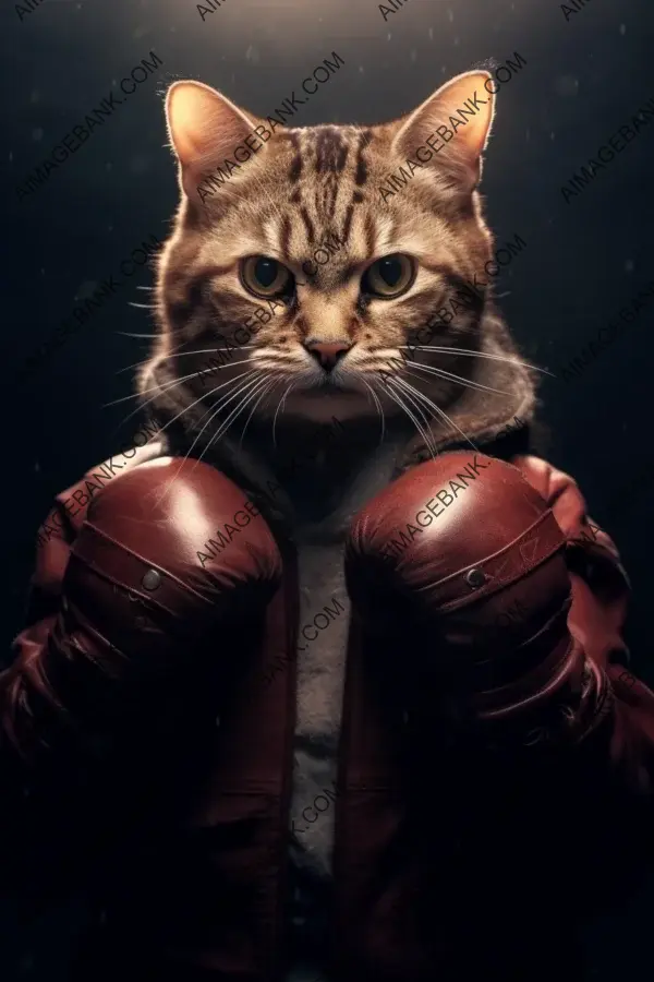 Boxing Cat Fighter Illustration