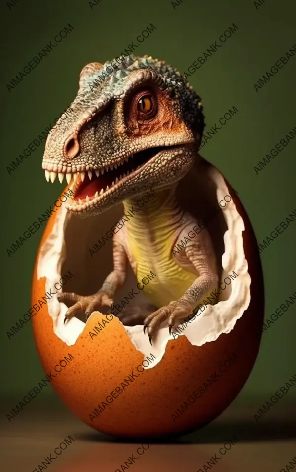 Cute Realistic Baby T-Rex Egg Cross-Section