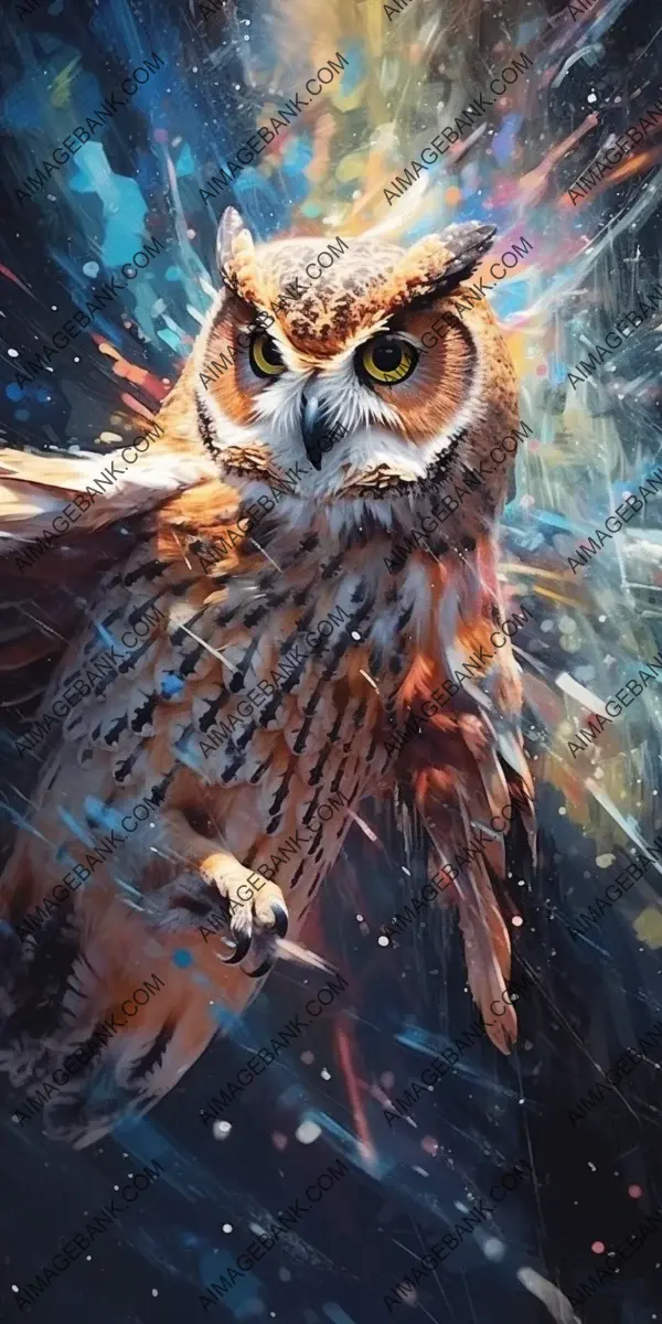 Moonlit Dance: Closeup of Dancing Owls