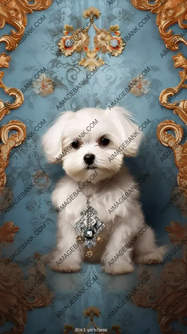 Elegant Maltese Dog Puppy: Computer Geek Chibi