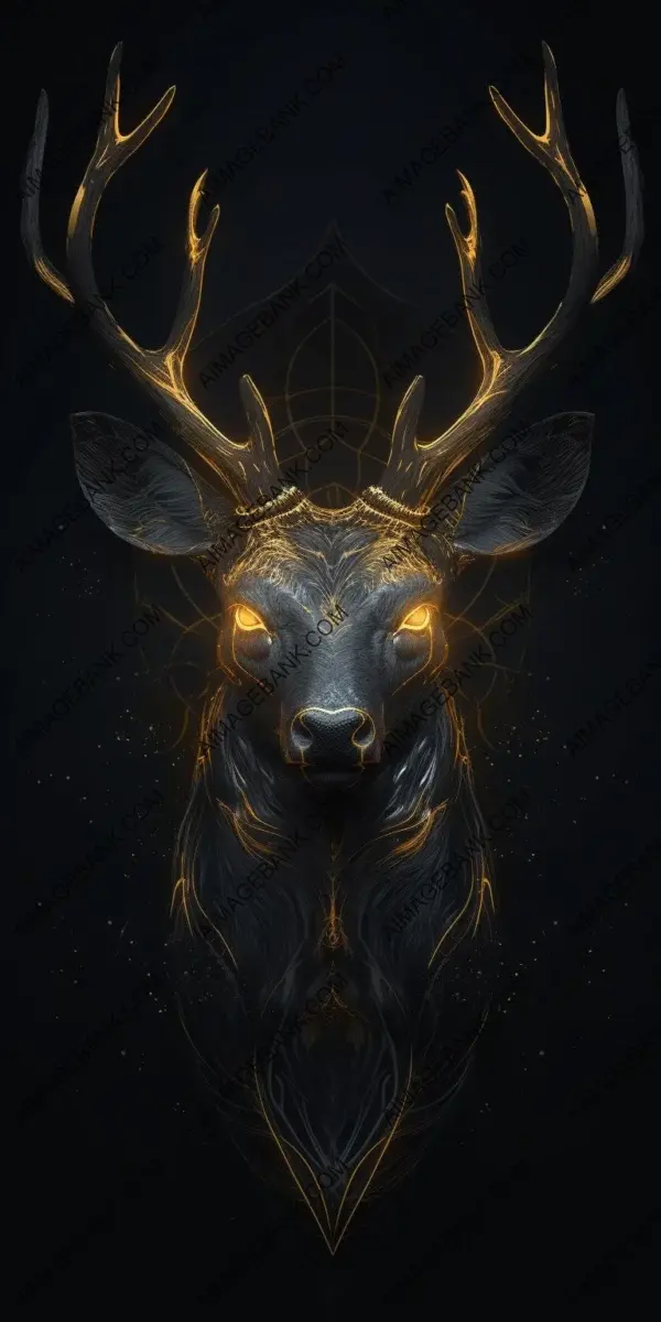 Phosphorescent Wild Stag: Spellbinding Closeup