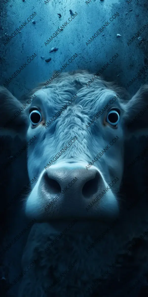 Blue cow&#8217;s woes: A humorous take on a hyperrealistic depiction