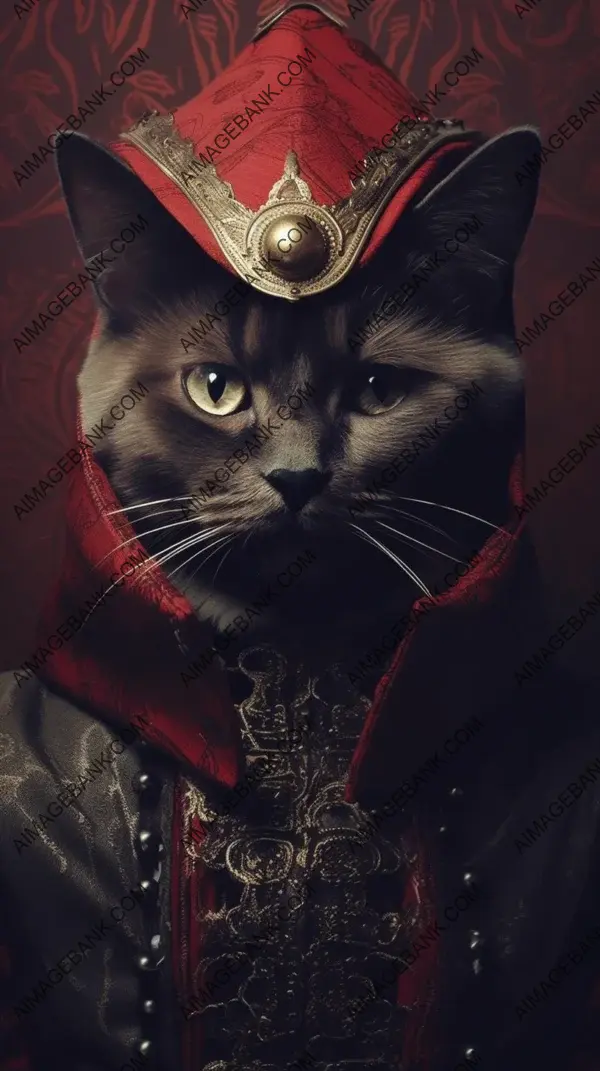 Regal and mysterious: Tortoiseshell cat transforms into a ninja princess