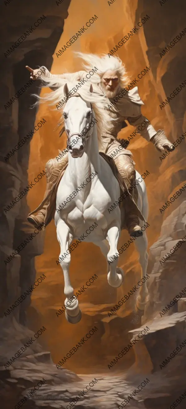 Albino Centaur Ranger in Dynamic Jump