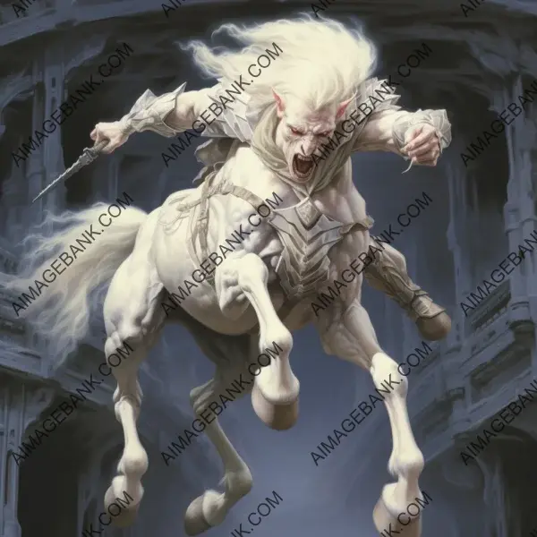 Jumping Albino Centaur Ranger in Action