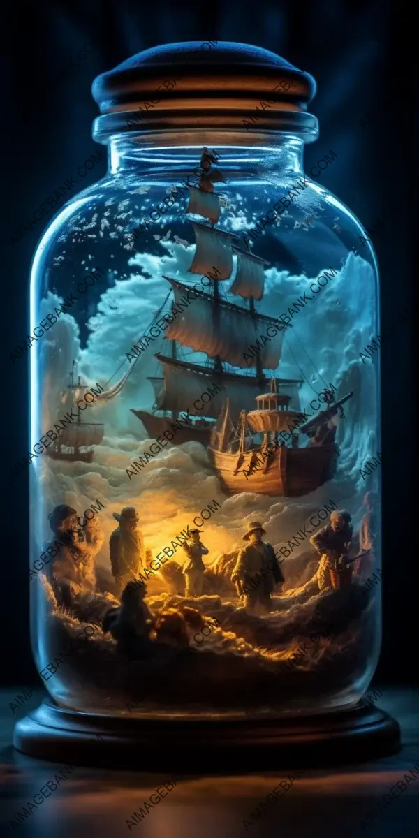 Cinematic Pirate Ship in a Jar