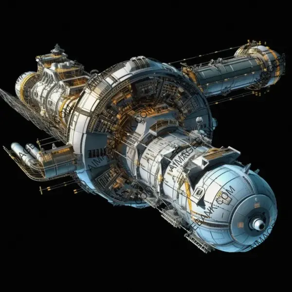 Sci-fi blueprint: Diagram illustrating spacecraft engineering