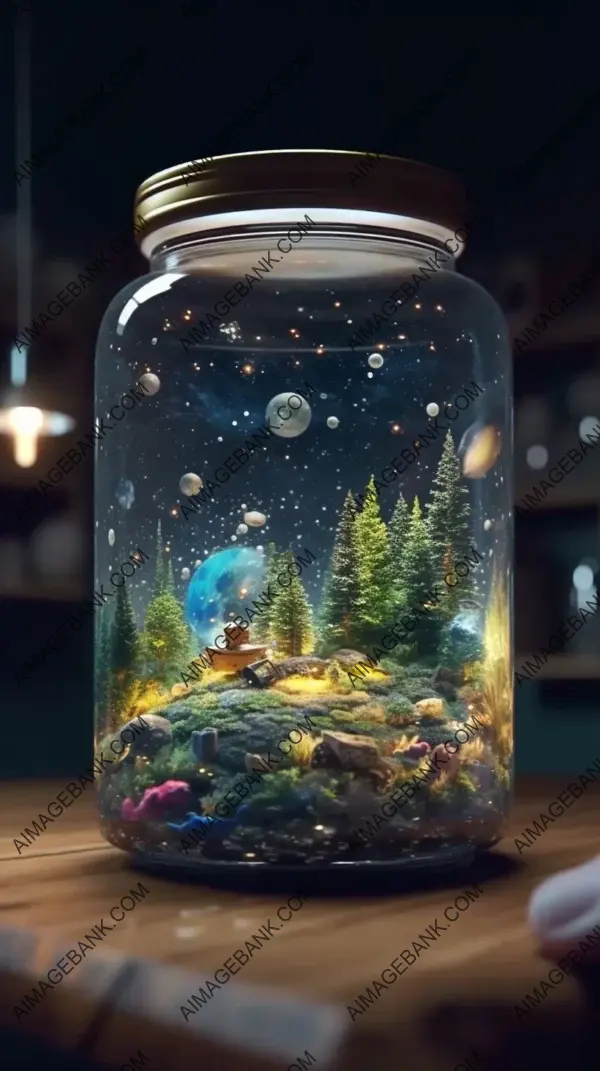 Boundless cosmos: The entire universe contained in a glass jar