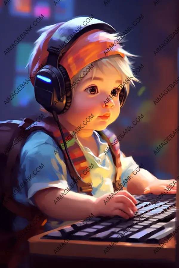 Fortnite character: Adorable baby computer portrait