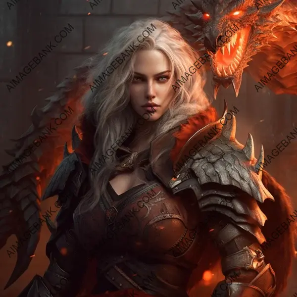 Badass female rogue equipped with full dragon gear in realistic image