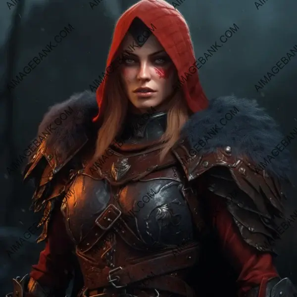 Epic image of a fierce female rogue donning complete dragon gear