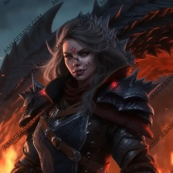 Impressive image featuring a female rogue equipped with powerful dragon gear