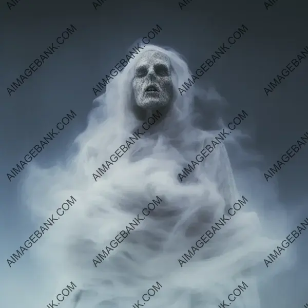 Captivating image portraying the human form emerging from a mysterious fog