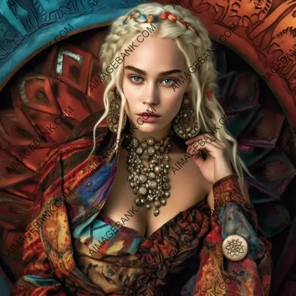 Captivating portrait capturing the essence of Daenerys Targaryen from Game of Thrones