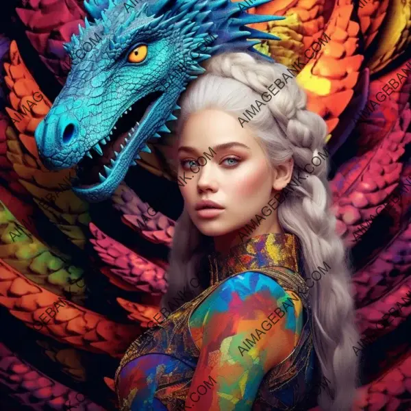 Epic portrait of Daenerys Targaryen from Game of Thrones exuding power and determination