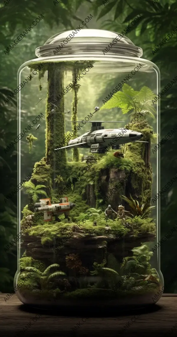 Star Wars&#8217; X-wing fighter trapped inside the lush and captivating rainforest