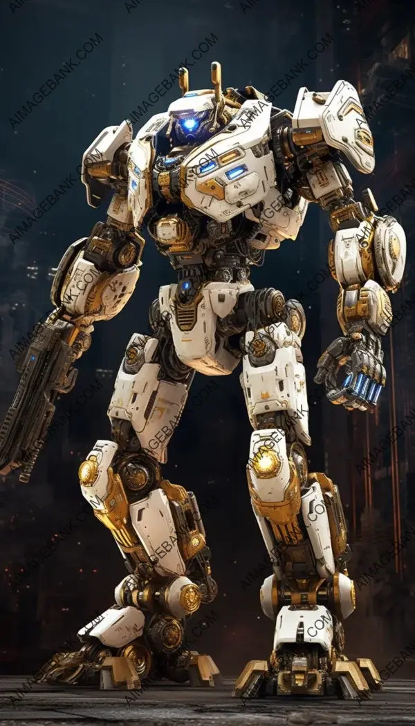 A detailed full-body representation of a mech from the game MechWarrior Online