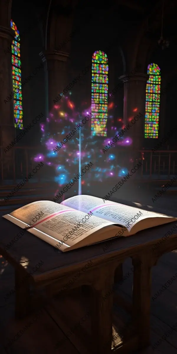 Unveiling the Mysteries: Fractal Glowing Runes Within an Open Ancient Book