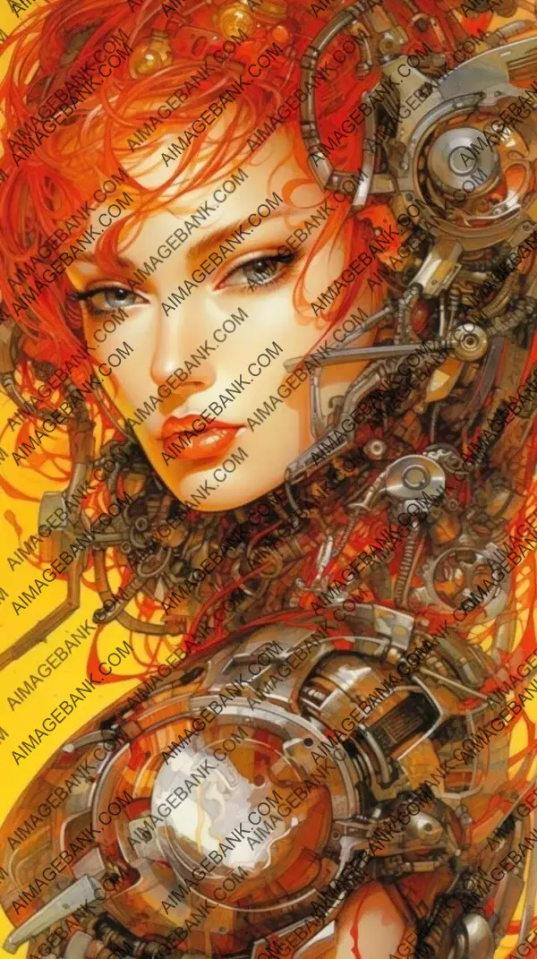 Futuristic Cyborg Portrait: Arthur Adams&#8217; Style