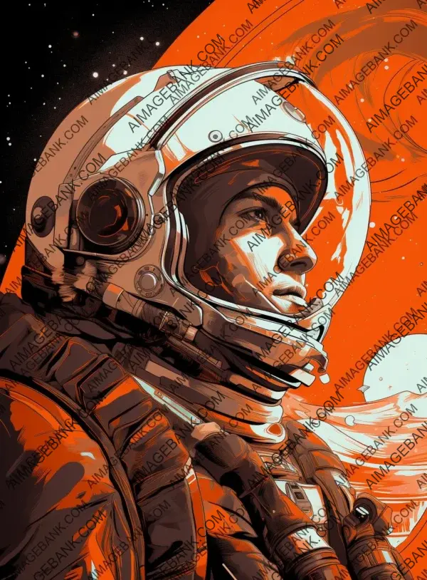 Astronaut&#8217;s Face Futuristic Gear Dynamic Poster