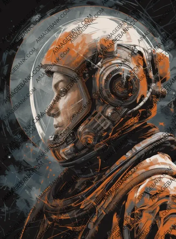 High-Tech Equipment: Astronaut&#8217;s Face on a Poster