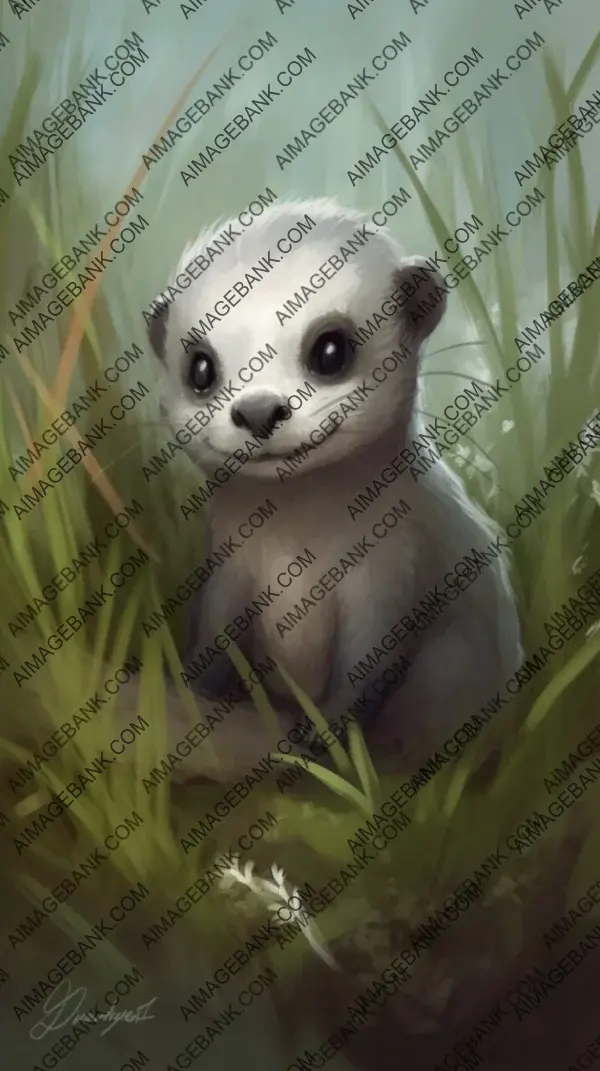 Charming Little Otter: Stylized Portrait