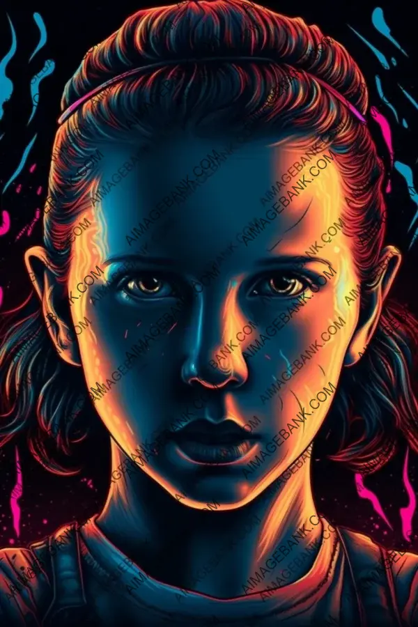 Stranger Things: Eleven in Vaporwave Style