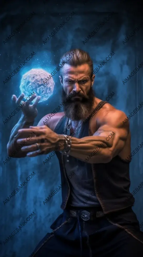 Sorcerer casting a spell that transforms them into a bodybuilder