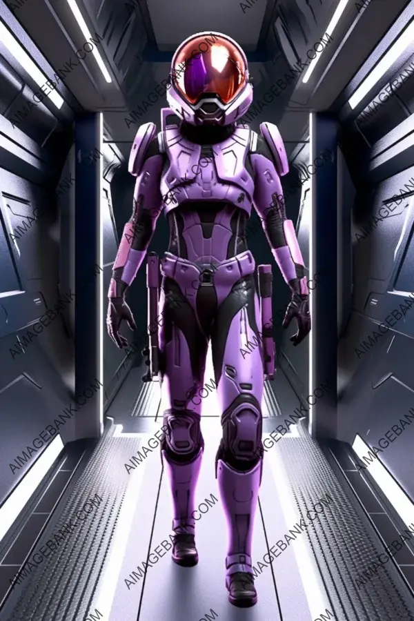 Full Body Zoomed to the Center of a Halo Spartan Wearing Armor