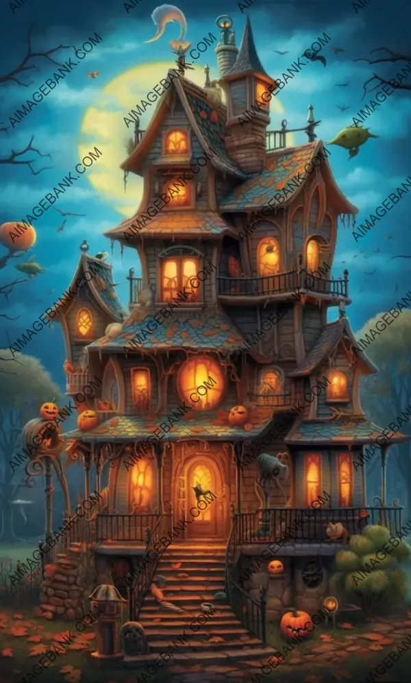 Halloween-Themed House Puzzle in 100&#215;103 Style