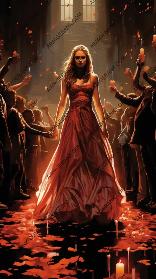 art portraying the iconic prom scene from Stephen King&#8217;s &#8220;Carrie&#8221;