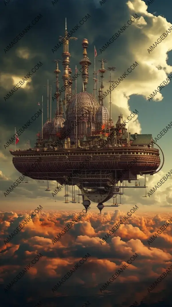 Flying Zeppelin: Folk Art Style by Matthias Jung