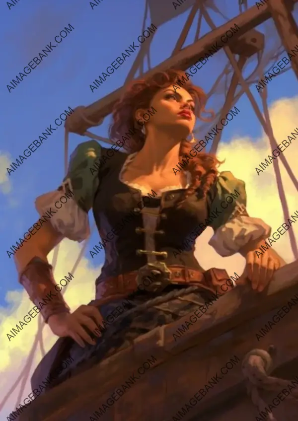 Frank Frazetta&#8217;s Style: High-Angle Shot of Pirate Jenny