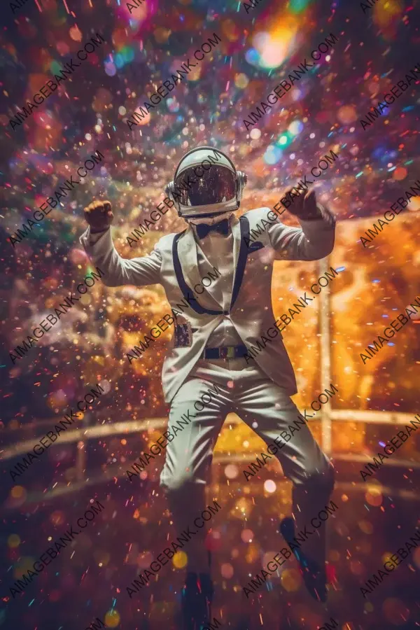 Tuxedo-Clad Astronaut at the Space Dance Party