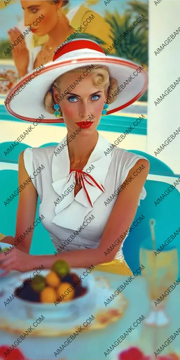 Slim Aarons-Inspired Image: Supermodel Beauty