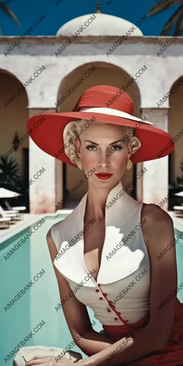 Supermodel Beauty in Slim Aarons-Inspired Image