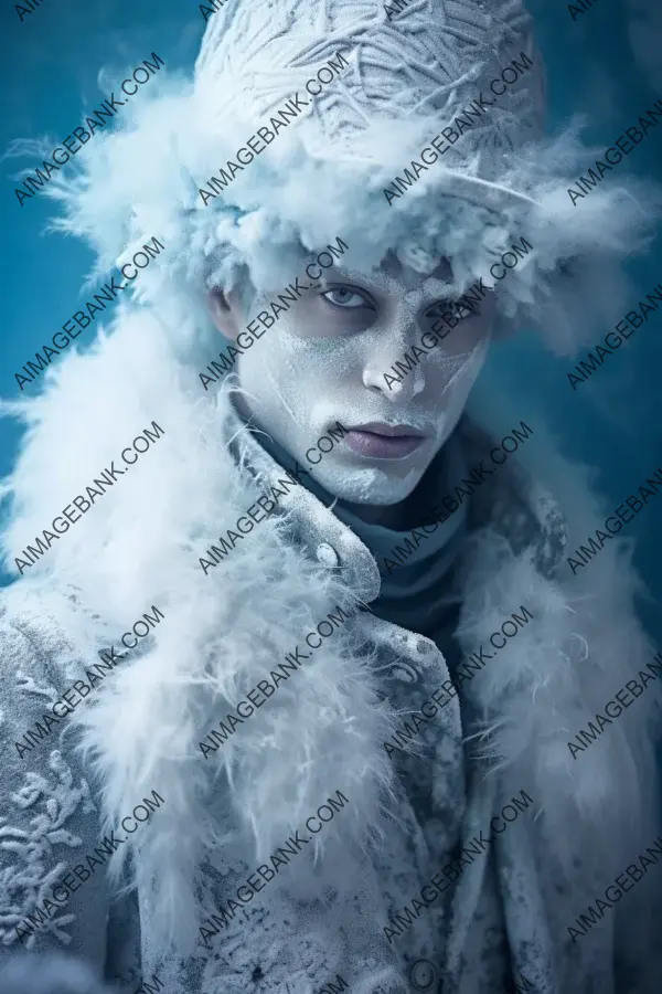 Frostpunk Fashion Photography in White and Glacial Blue Tones