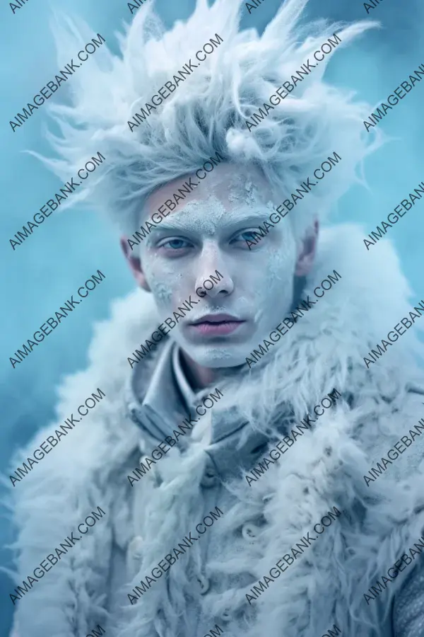 Stunning Fashion Photography in Frostpunk Style with White and Glacial Blue Tones