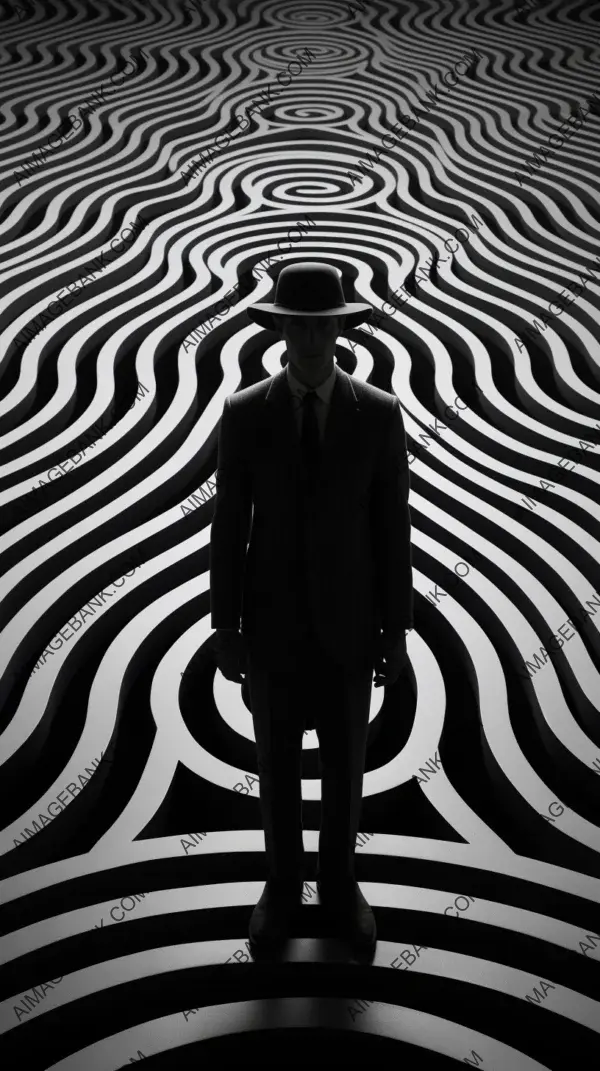 Captivating op art illusion: The invisible man in cinematic photography.