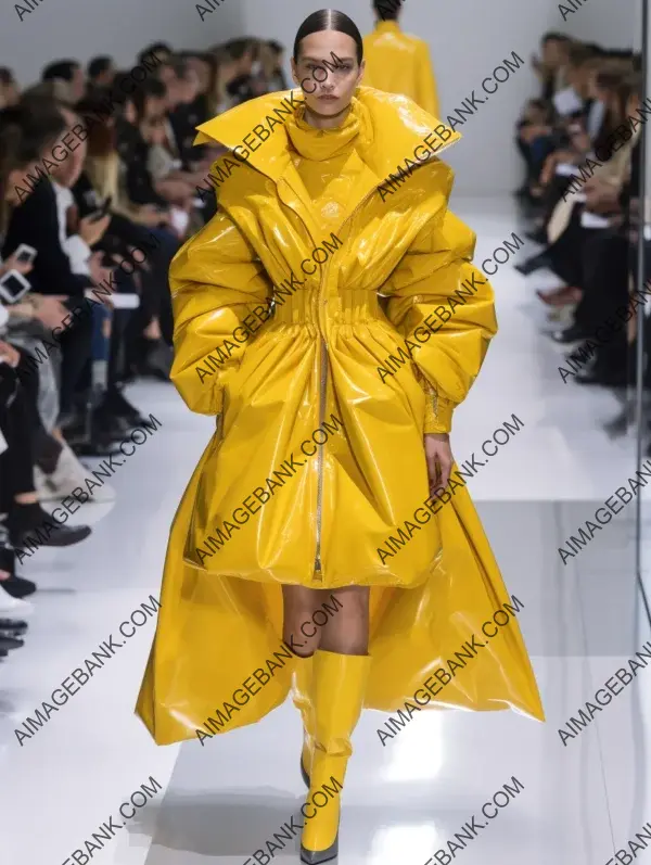 Balenciaga Female Model Strutting on Runway