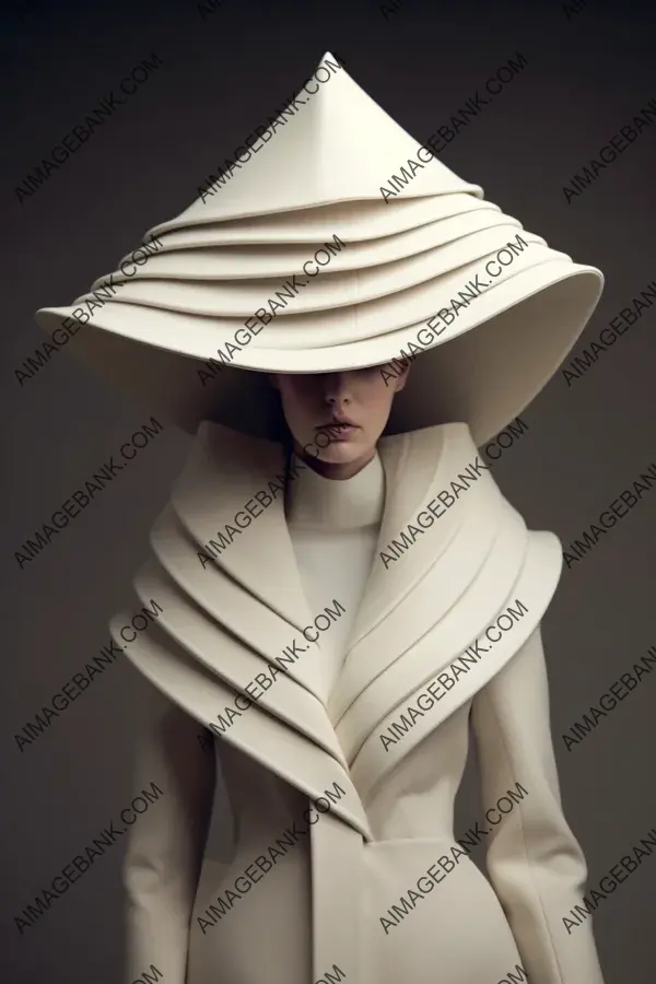 Fashion Photo Featuring Sculptural Off-White Clothing and Hats