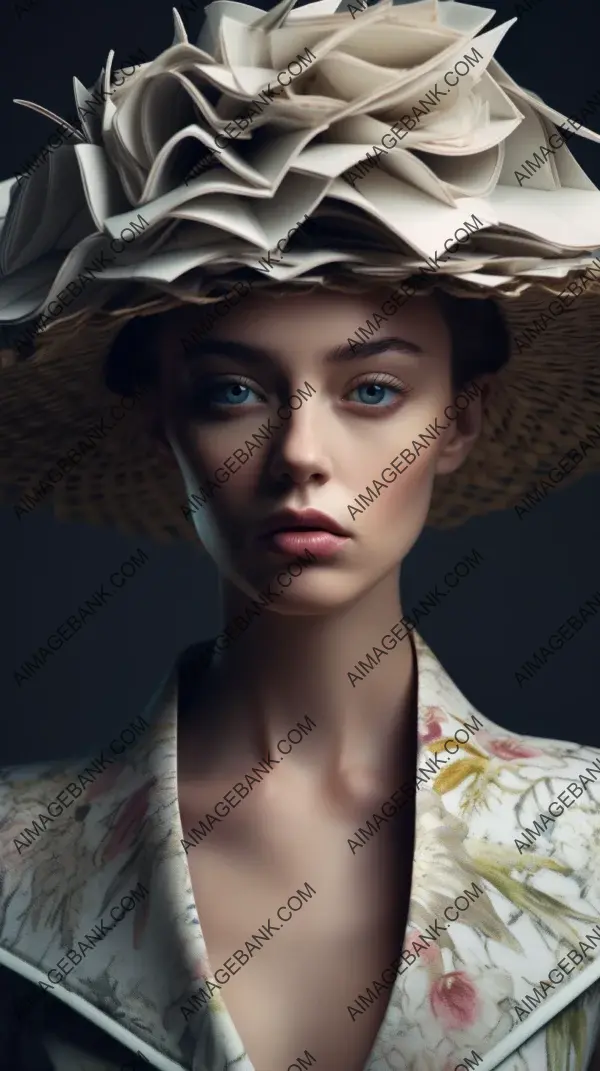 European Model with Stunning Big Hat