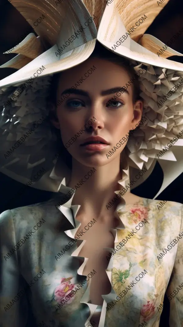 European Model in Striking Big Hat